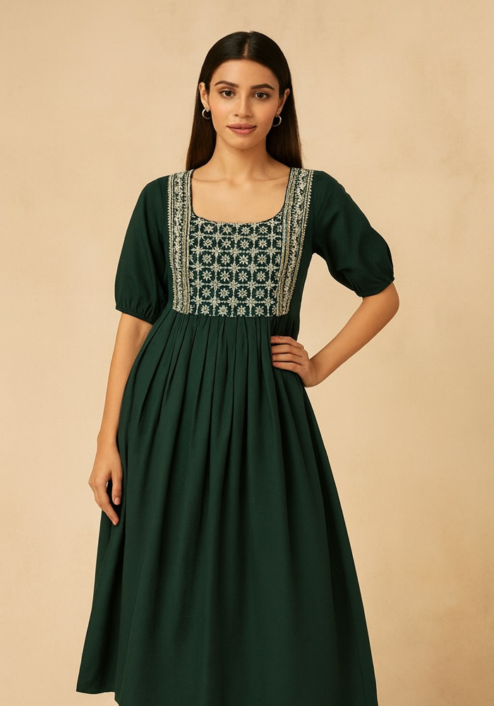Classic Meadow Nayra Cut Kurti XXL Blue, Pink Green, Dark Gray