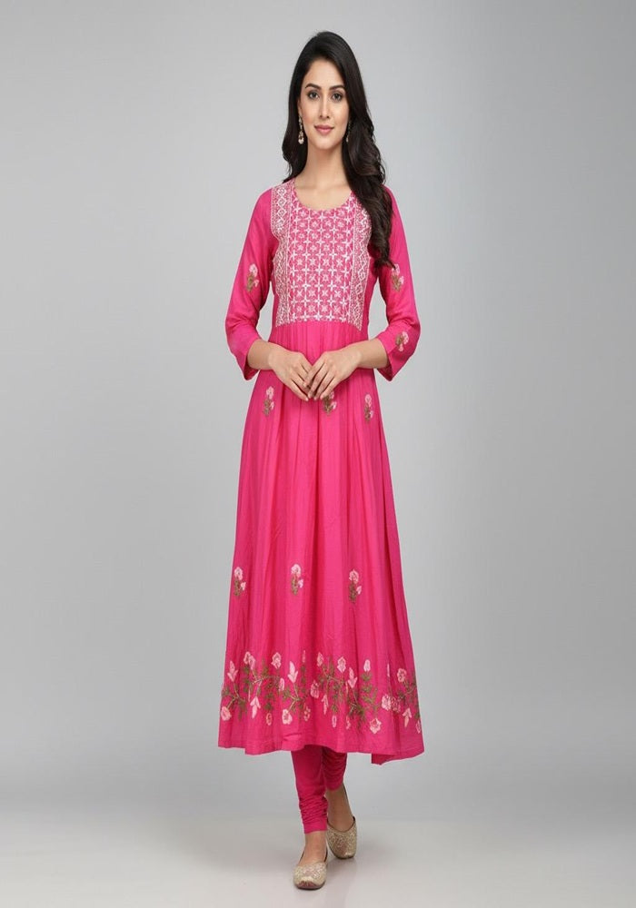 Classic Meadow Nayra Cut Kurti XXL Blue, Pink Green, Dark Gray