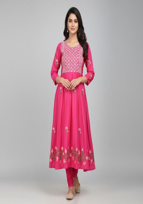 Classic Meadow Nayra Cut Kurti XXL Blue, Pink Green, Dark Gray