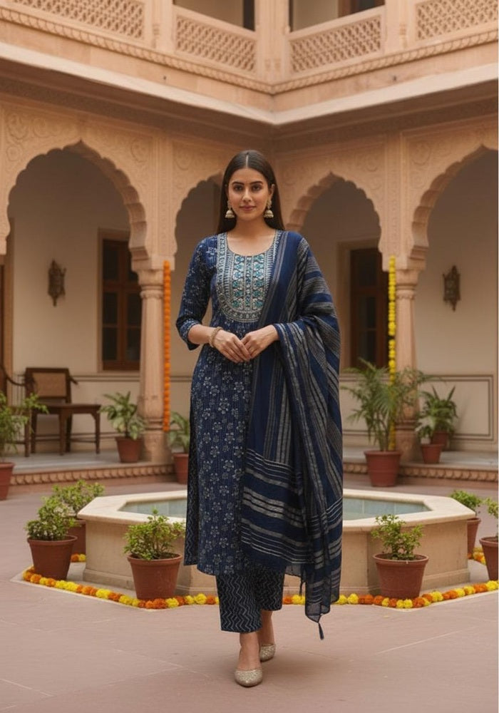 Festive Elegance Suit Set Pink, Brown, Blue, Light Brown Size L